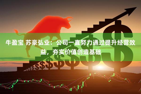 牛盈宝 苏豪弘业：公司一直努力通过提升经营效益，夯实价值创造基础